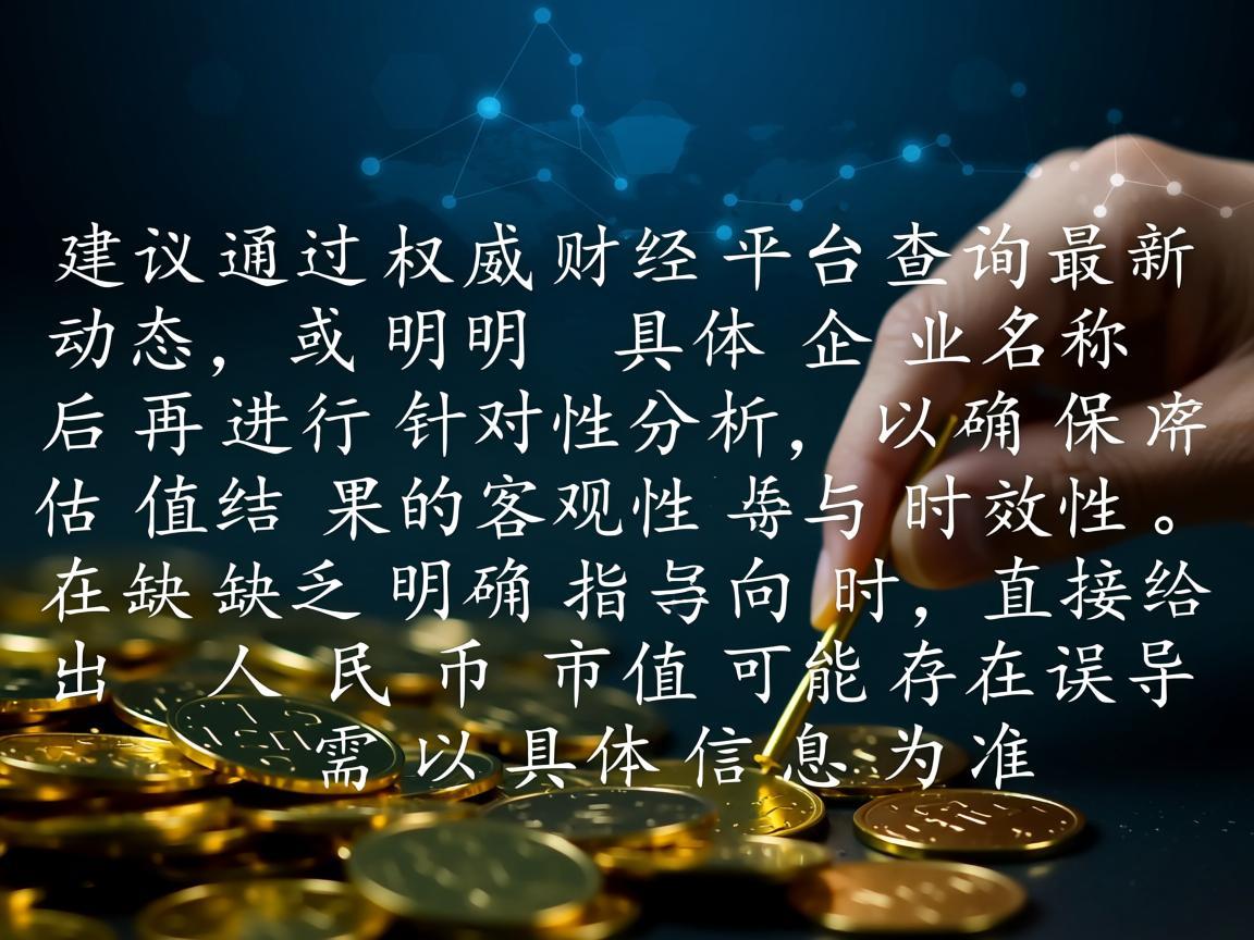 建议通过权威财经平台查询最新动态，或明确具体企业名称后再进行针对性分析，以确保估值结果的客观性与时效性。在缺乏明确指向时，直接给出人民币市值可能存在误导，需以具体信息为准