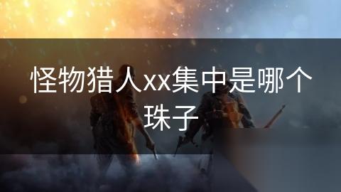 怪物猎人xx集中是哪个珠子