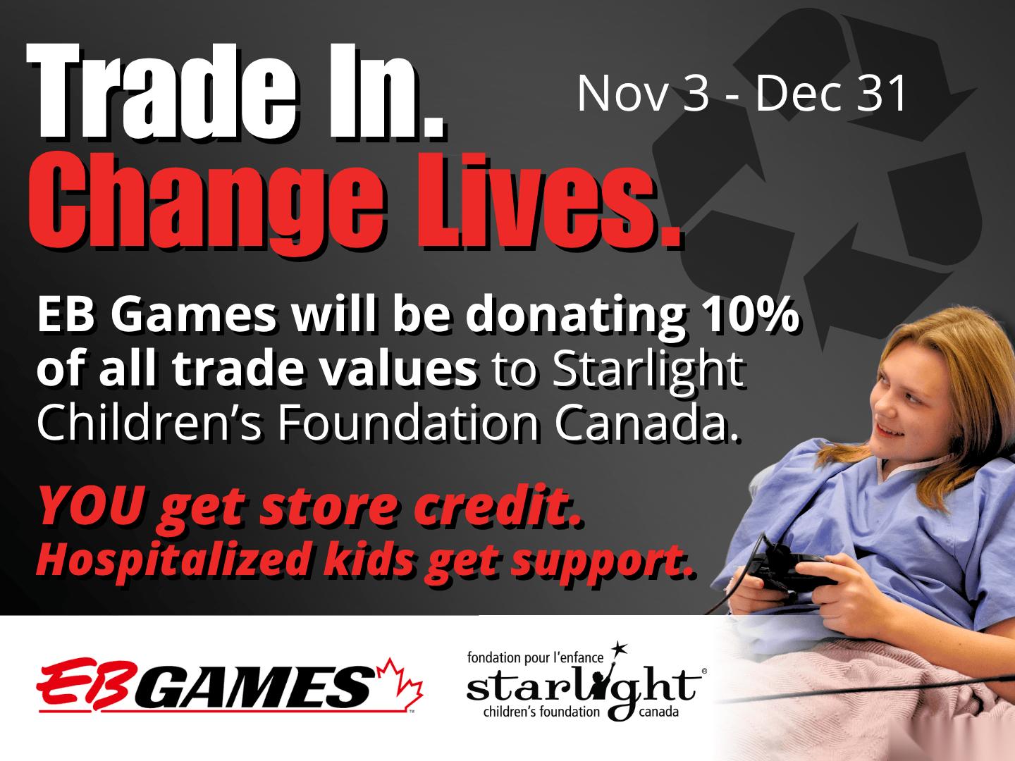 加拿大EB Games假日季推出活动 每笔交易都为困境儿童送去微笑