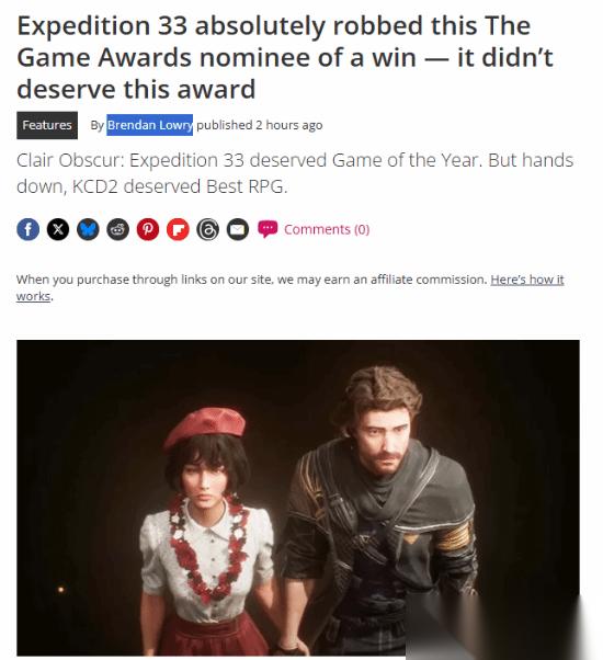 光与影 33号远征队横扫九项大奖引争议，最佳RPG归属引发行业深思