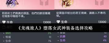龙魂旅人堕落女武神如何选择装备