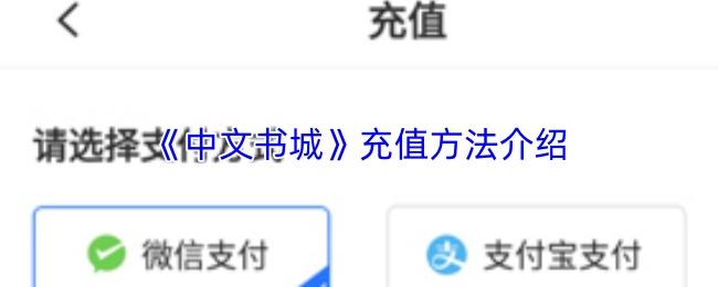 中文书城 充值方法介绍