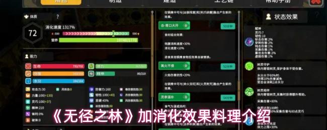 无径之林 加消化效果料理介绍