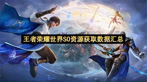 王者荣耀世界S0资源获取数据汇总