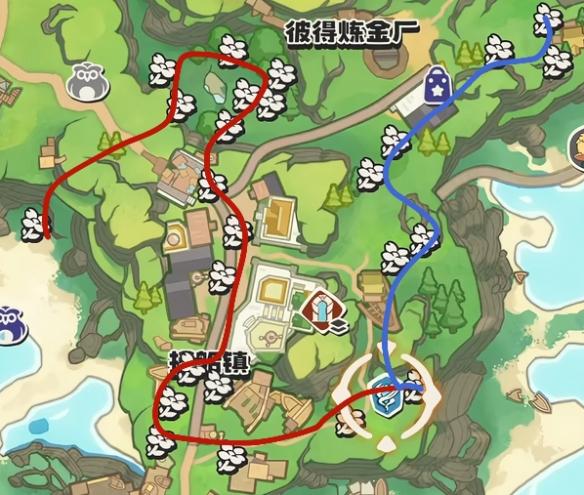 洛克王国世界拾荒港口全花朵采集路线