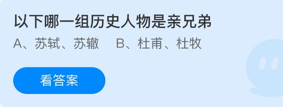 以下哪一组历史人物是亲兄弟