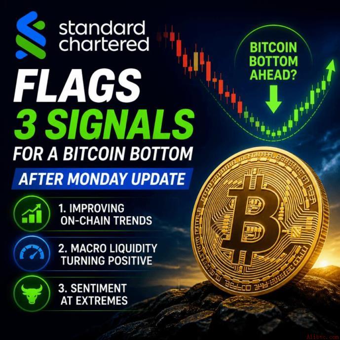 渣打银行周一更新指出比特币触底三大信号