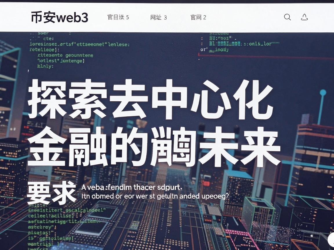 币安web3的官网网址，探索去中心化金融的未来