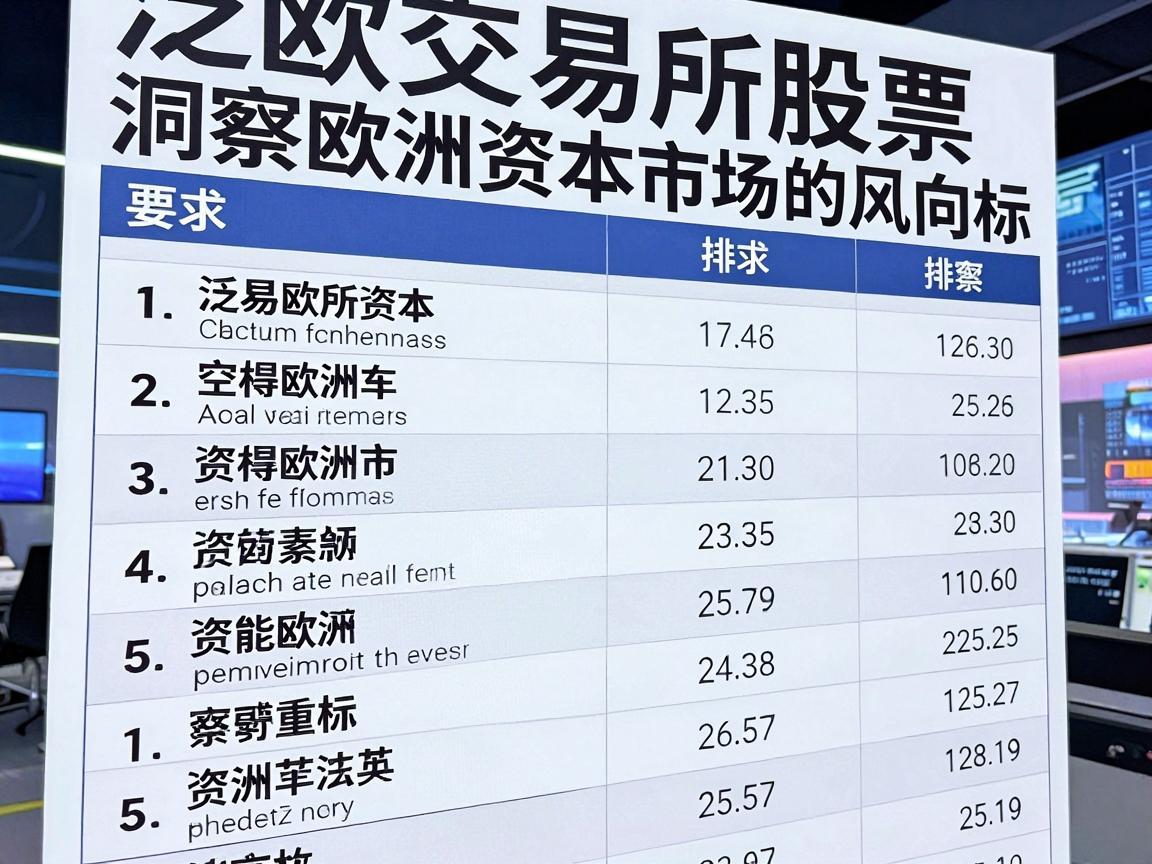 泛欧交易所股票排名，洞察欧洲资本市场的风向标
