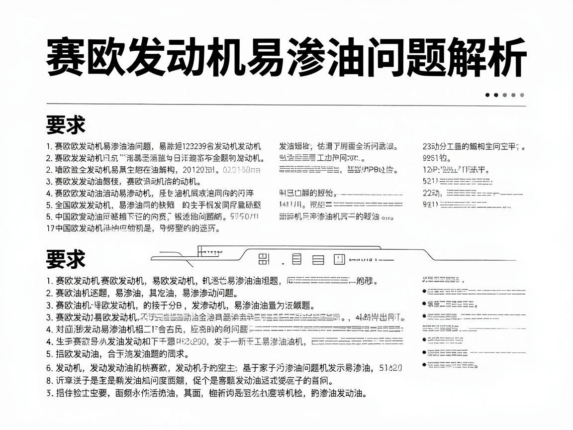 赛欧发动机易渗油问题解析