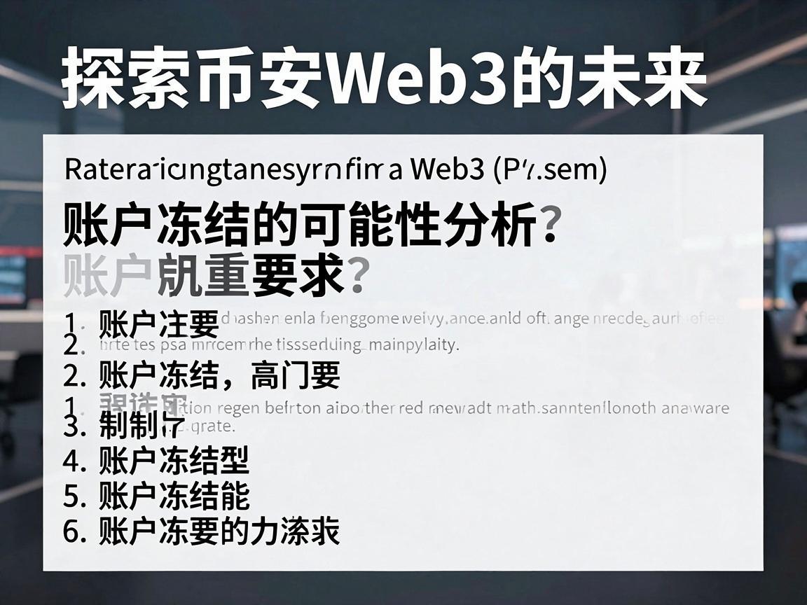 探索币安Web3的未来，账户冻结的可能性分析