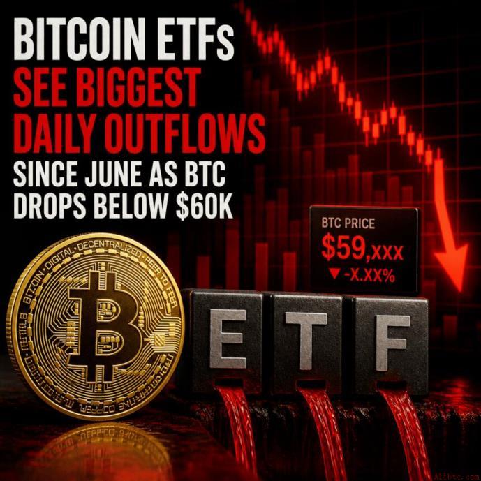 比特币ETF单日流出创六月以来新高，BTC跌破6万美元