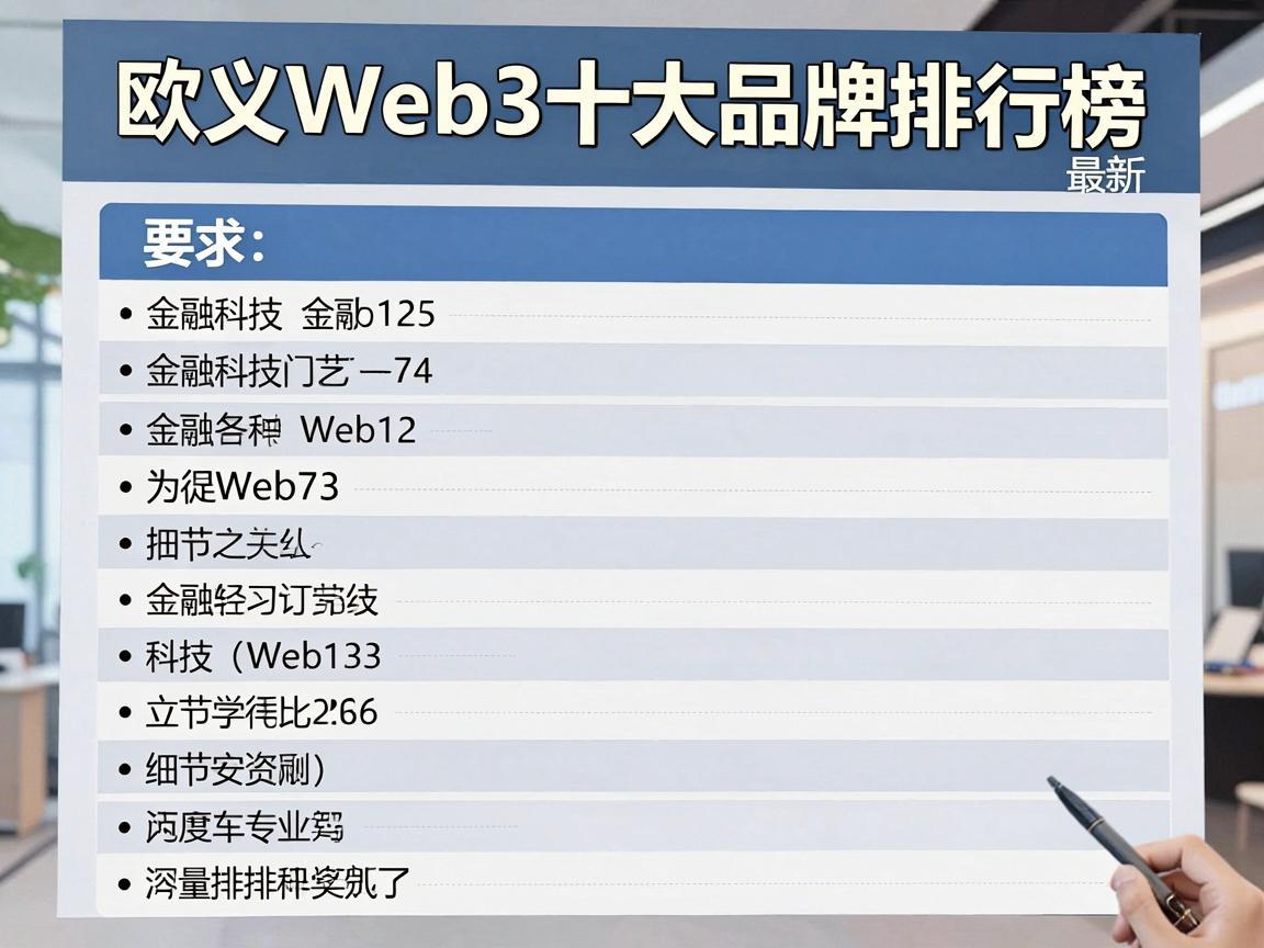 欧义Web3十大品牌排行榜最新