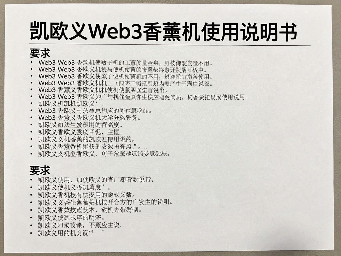 凯欧义Web3香薰机使用说明书
