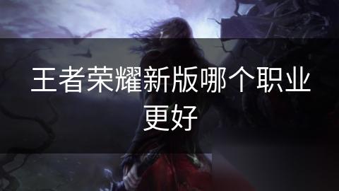 王者荣耀新版哪个职业更好