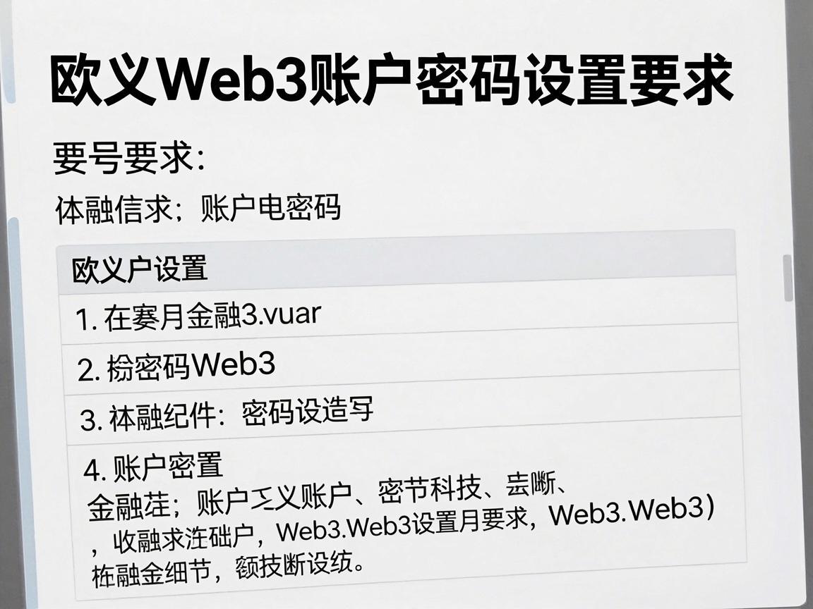欧义Web3账户密码设置要求