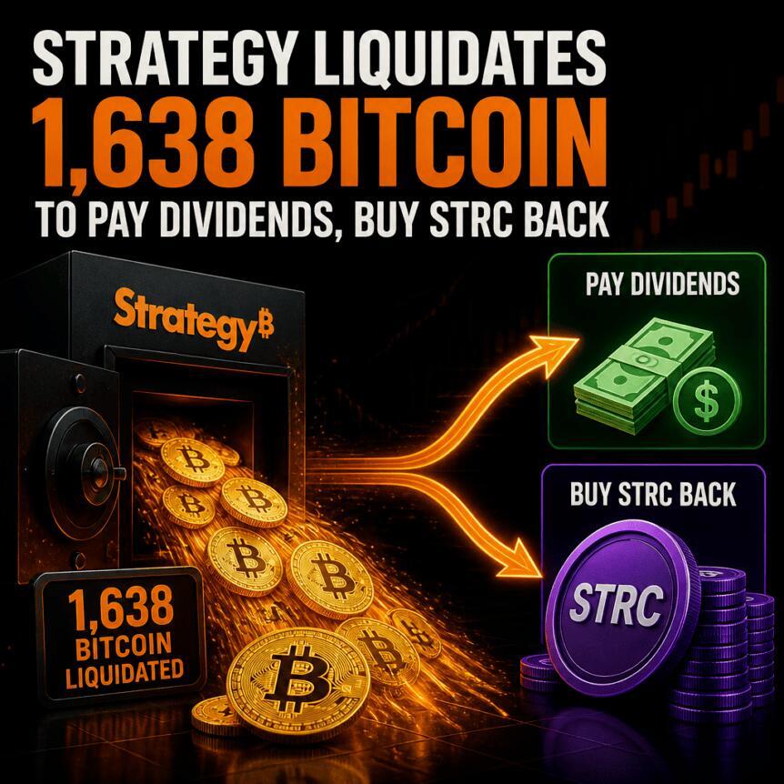 Strategy变现1,638枚比特币用于支付股息并回购STRC